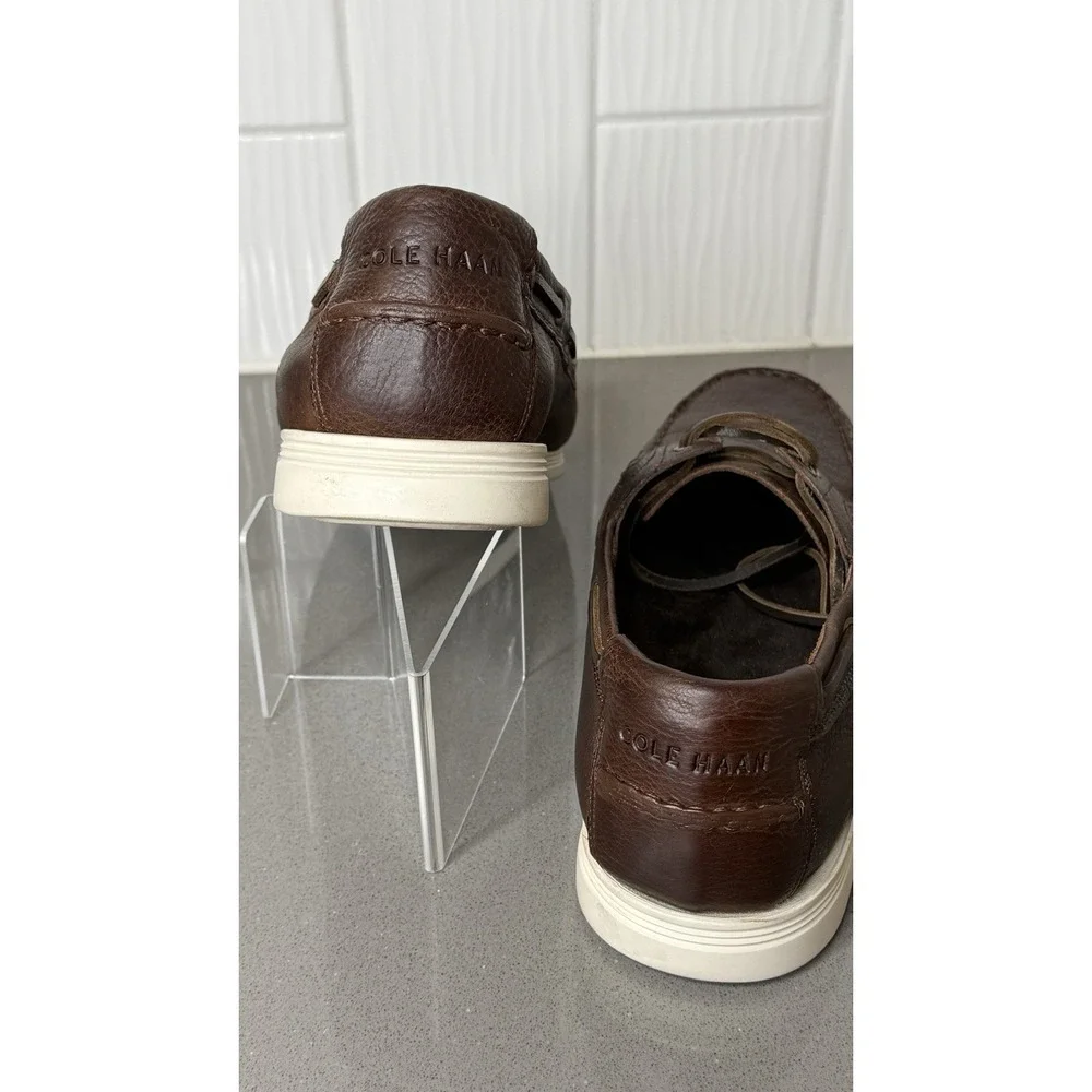 Cole Haan GRAND OS Men Boat Deck Shoes Casual Dk Brown C22865 Lace Up 11.5M GUC